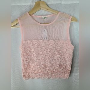 Garage midi mesh tank- Calm pink- New with tags- Size small womens